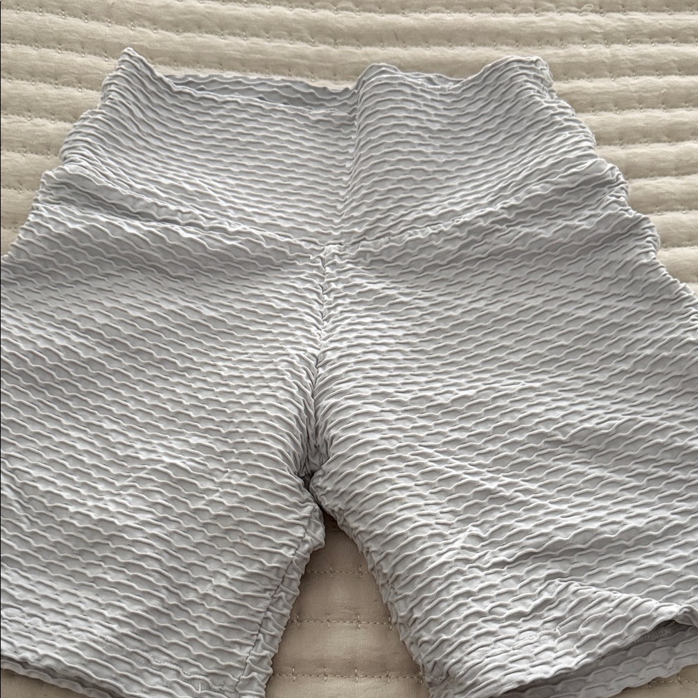 High Waist Textured Gray Shorts